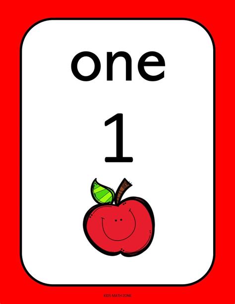 20 Printable Numbers Posters. Happy Apple Numbers 1-20. Wall Charts Classroom Educational ...