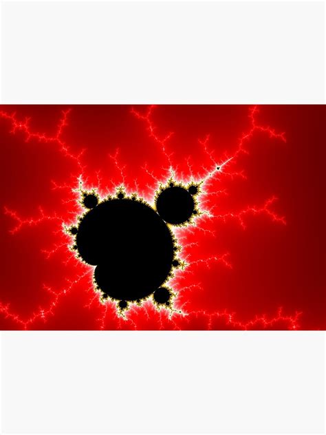 "Mandelbrot fractal art black white and bold red" Poster for Sale by ...