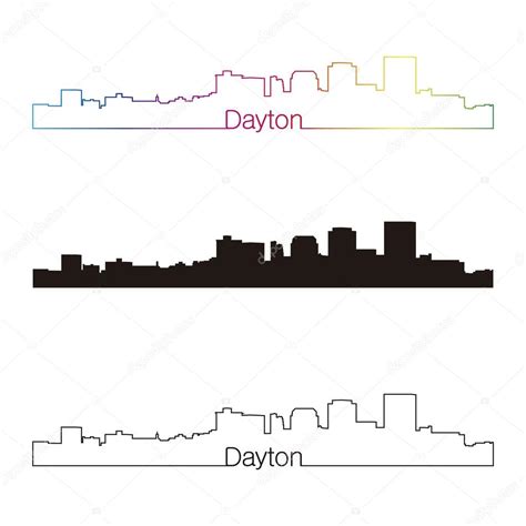 Dayton skyline linear style with rainbow — Stock Vector © paulrommer ...