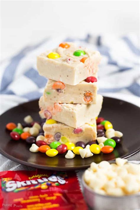 Skittles White Chocolate Fudge - Plating Pixels