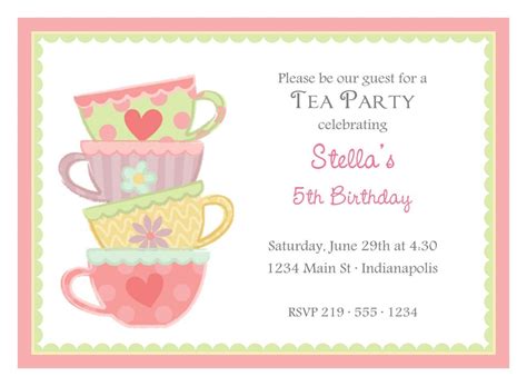 High Tea Party Invitation Templates Free | Party invite template, Party invitations printable ...