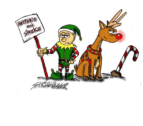 #christmas #strike Reindeer & Elf On Strike By Matt Stringham | Zelda characters, Character ...