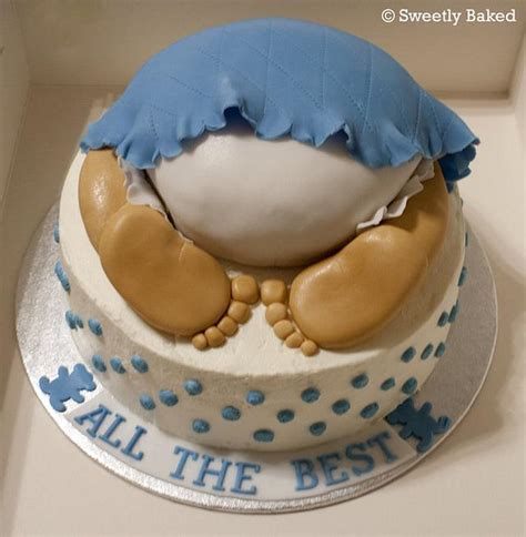 Blue Baby Shower Cake - Decorated Cake by SweetlyBaked - CakesDecor