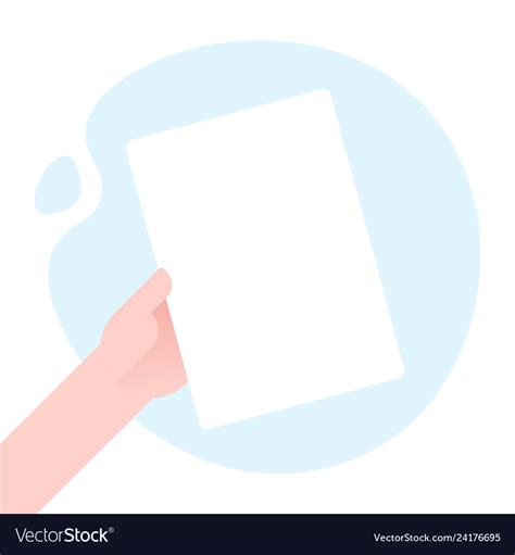 Business man hand holding paper mockup empty Vector Image