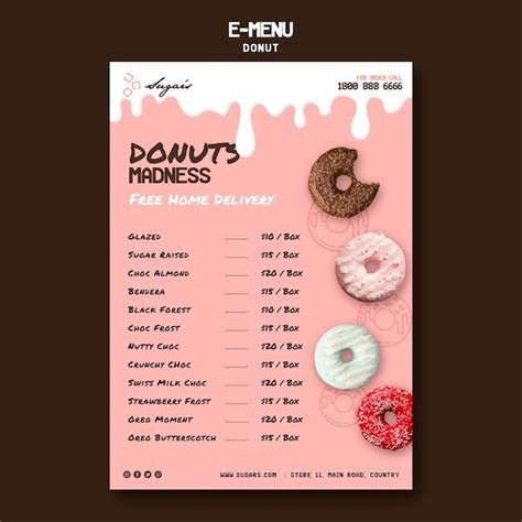 Menu Donut PSD, High Quality Free PSD Templates for Download