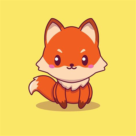 Cute fox sitting 1905728 Vector Art at Vecteezy