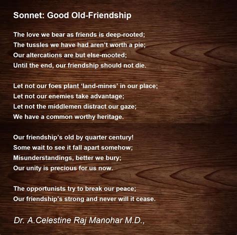 Sonnet Poems About Friendship