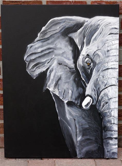 Medium acrylic painting, black, white, schwarz,weiss, grau, grey, africa,jungle, Afrika ...