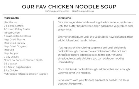 Our Fav Chicken Noodle Soup - Crafting Up Cuteness