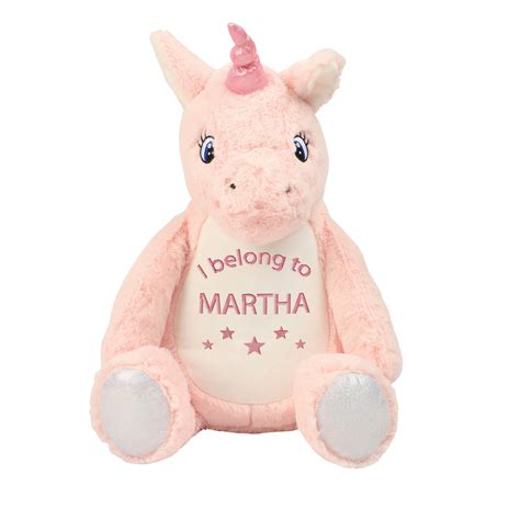 Personalised Embroidered Pink Unicorn Teddy Bear Soft Cuddly Embroider – Ever-So-Personal