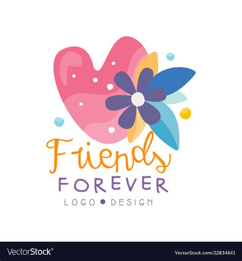 Friends forever logo design happy friendship day Vector Image