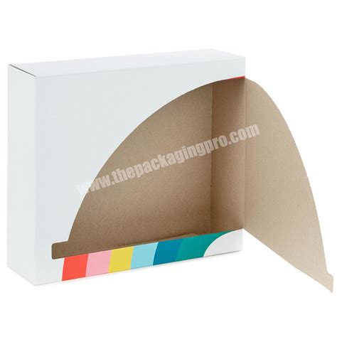 Wholesale Customized Gift Packaging Ivory Cardboard Paper Boxes Cardboard Kraft Kid Rainbow Gift Box