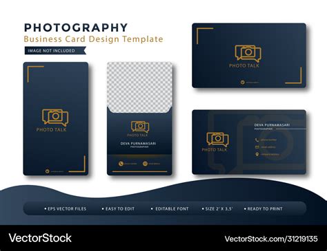 Photography luxury business card design Royalty Free Vector