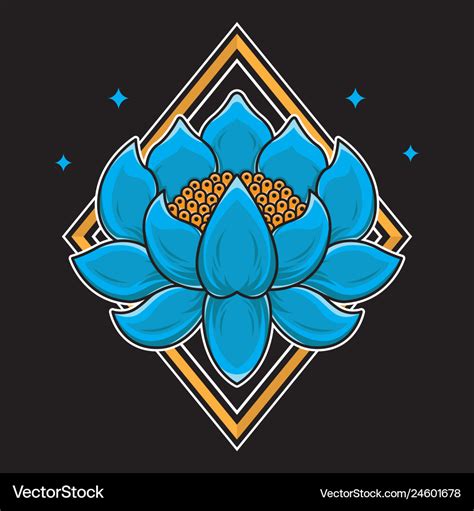 Traditional japanese lotus flash tattoo Royalty Free Vector