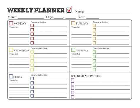 Editable 37 Printable Homework Planners Only The Best Templatelab ...