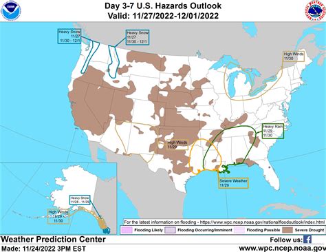 NWS Weather Prediction Center on Twitter: "An updated Day 3-7 Hazards ...