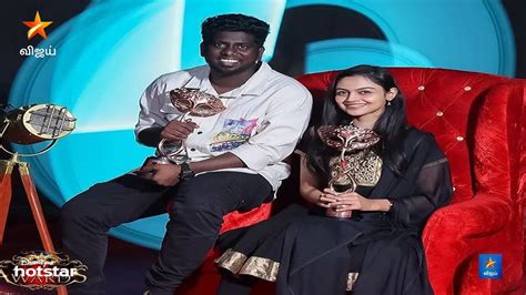 Vijay Television Awards 2023 | Dhool Moment DJ Black & Pooja From Super Singer - YouTube