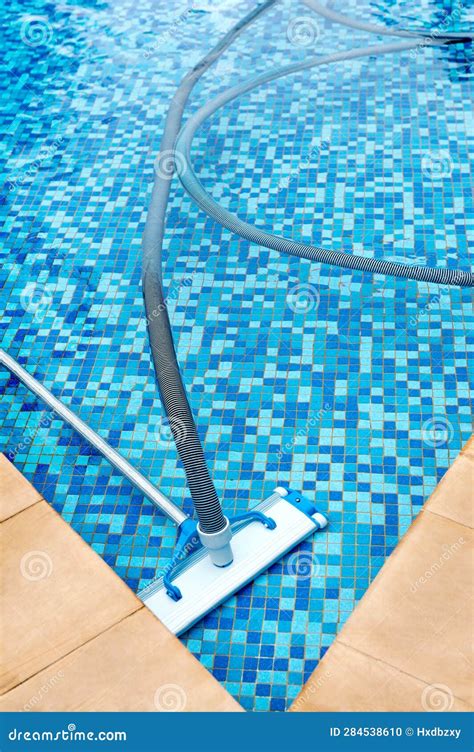 Swimming Pool with Cleaning Tools Stock Photo - Image of maintenance ...