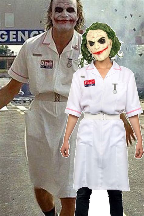 Heath Ledger Joker Nurse Cosplay Dress With Mask Batman Dark Knight ...