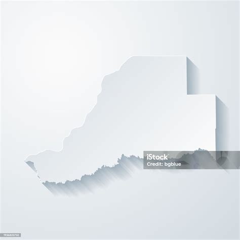 Mason County Illinois Map With Paper Cut Effect On Blank Background ...