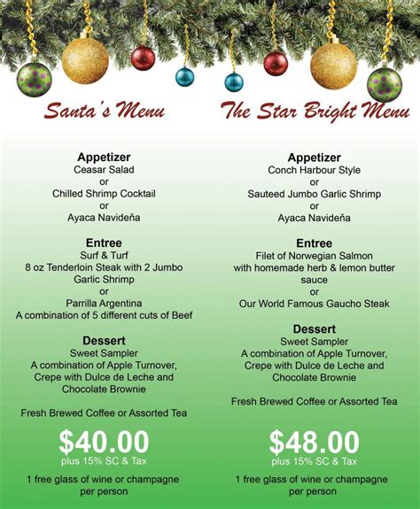 Aruba Restaurants - Christmas Day Specials - VisitAruba.com