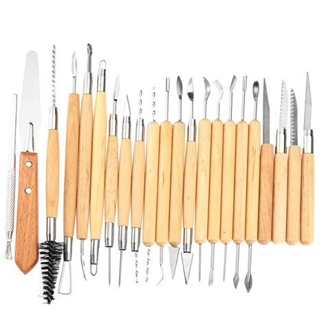 42pcs/set Home DIY Handle Clay Sculpting Tools Pottery Sculpture Carving Tool Set Modeling Craft ...