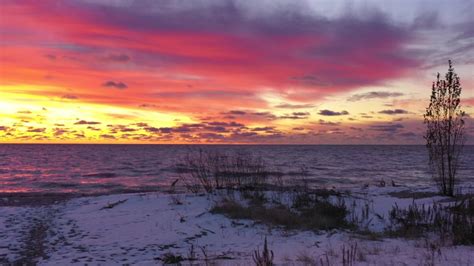 Sunrise on Lake Michigan at Point Beach, Wisconsin image - Free stock photo - Public Domain ...