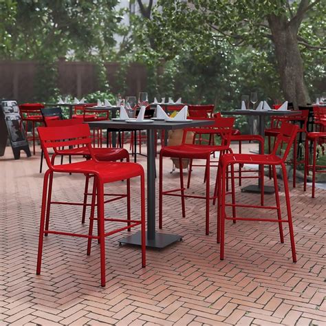 vibrant red commercial outdoor bar stools to use on patio attractive ...