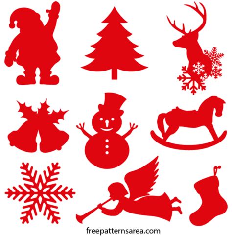 Christmas Ornament Silhouette Vector Shapes | FreePatternsArea