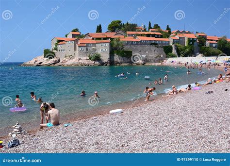 The Sveti Stefan Fortified Village In Montenegro Editorial Photo ...