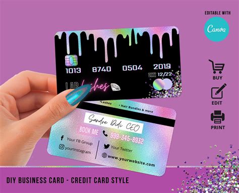 DIY Business Card Design Template, Credit Card Style, Lash Tech ...