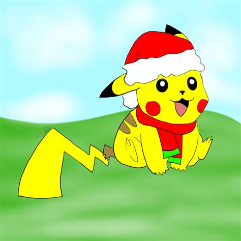 Christmas Pikachu by BrunettePanda on DeviantArt