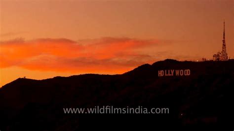 Sunset over Hollywood sign in LA: time lapse - YouTube