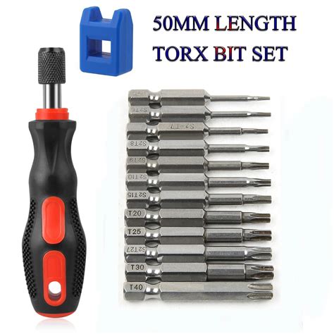 Tonsiki Torx Bit Set with Screwdriver Handle ,50mm Security Torx ...