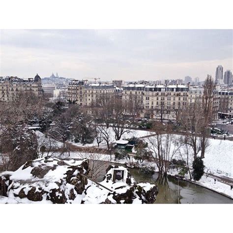 Vue du belvédère - Parc des Buttes Chaumont #paris #19e #snow #winter