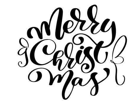 text Merry Christmas hand written calligraphy lettering. handmade vector illustration. Fun brush ...