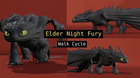 Elder Night Fury | Walk Cycle 3D Animation - YouTube