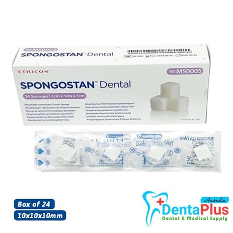 Spongostan Haemostatic Gelatin Sponge Ethicon - 10x10x10mm #24/Pkt - Dentaplus Australia