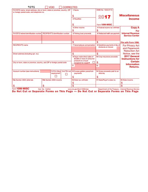 Printable Irs Form 1099 Misc - Printable Forms Free Online