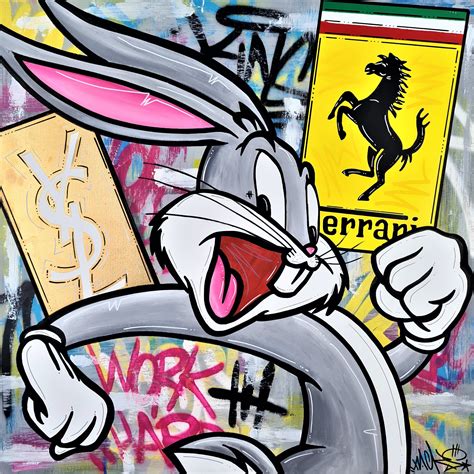 Bugs Bunny in the Street by Nacks, 2021 | Painting | Artsper