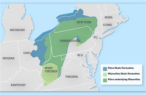 Marcellus and Utica Shale Formation Map