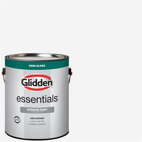 Glidden Essentials 1 gal. White Semi-Gloss Interior Paint GLE-3000-01 - The Home Depot