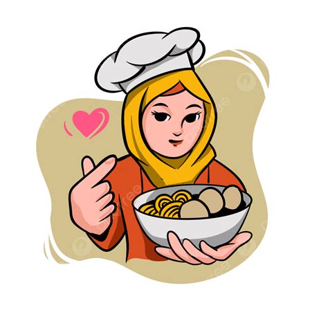 Penjual Bakso Wanita Kartun Gadis Keren, Penjual Bakso, Logo Bakso, Bakso PNG Transparan Clipart ...