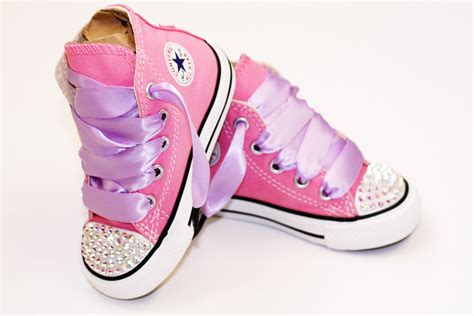 Toddler Hi-Top Pink Converse Chuck Taylor's With Swarovski Rhinestones ...