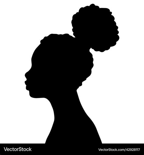 Woman head black and white silhouette Royalty Free Vector