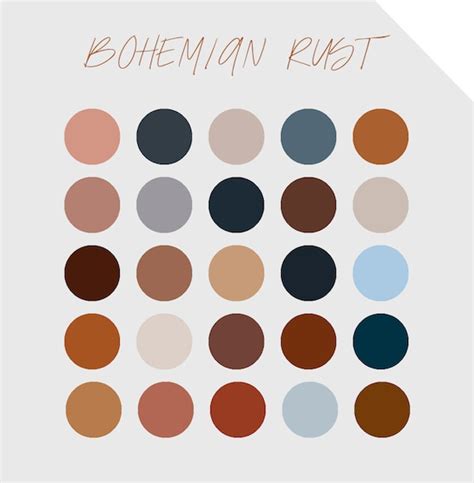 Color Palette for Procreate Boho Rust Color Swatches | Etsy