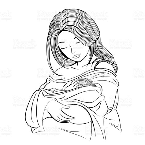 Mom Holding Baby Drawing at GetDrawings | Free download