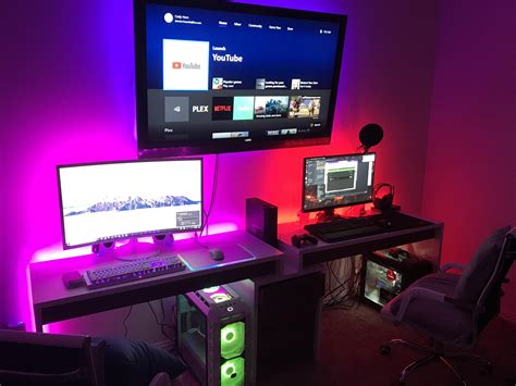 His and hers battle stations. Best Gaming Setup, Gaming Room Setup, Pc Setup, Office Setup ...