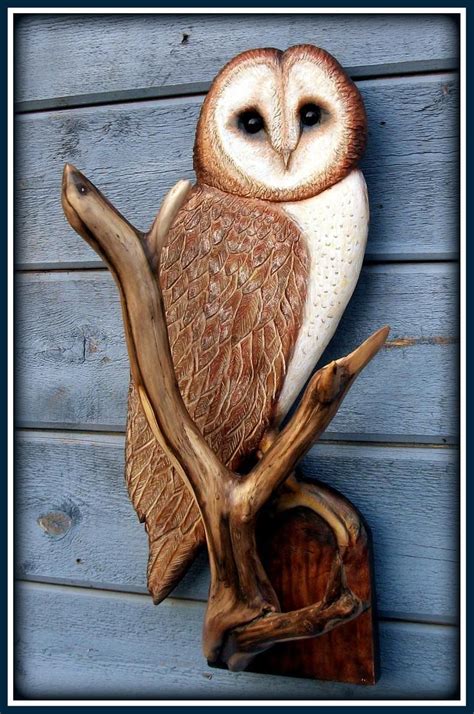 ESCULTURA de arte BARN OWL arte del búho talla de madera de | Etsy Owl Artwork, Owl Wall Art ...