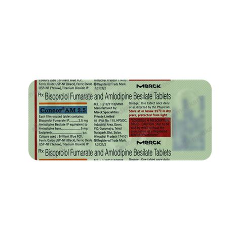 CONCOR AM 2.5MG TABLET 10'S, Price, Composition & Generic Alternatives - Medkart